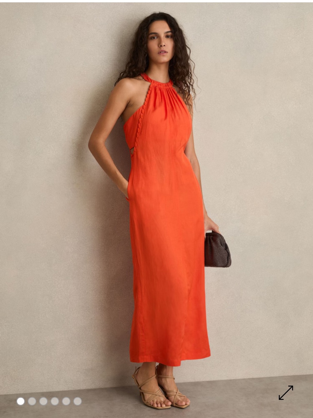 Reiss Erika
Whipstitch Halterneck Midi Dress